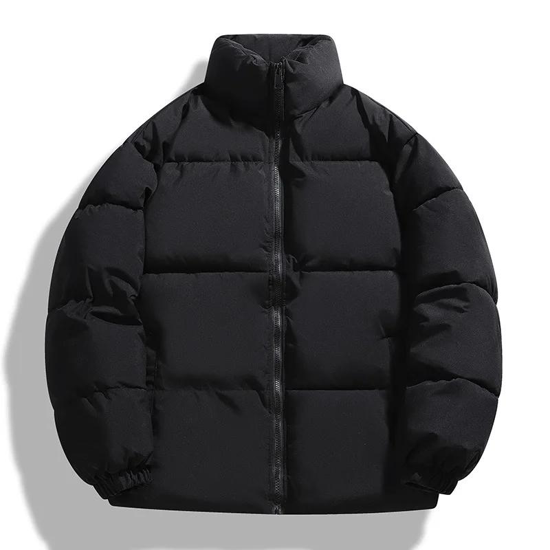 남성용 따뜻한 패딩 재킷, 두꺼운 파카, 캐주얼 아웃웨어, 지퍼 클로저, 긴팔 커플 야외 코트, 겨울 신상